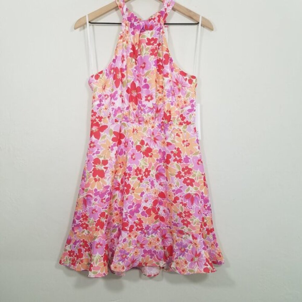 NWT Aqua Magneta Floral Sleeveless Mini Dress Size M